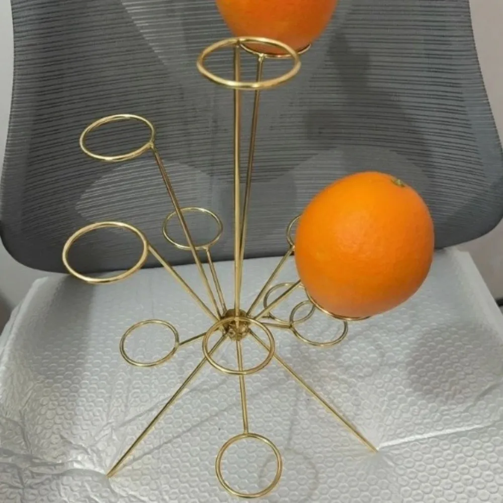 Creative Round Metal Fruit Bowl Sturdy Sleek Surface Table Fruit Tray Decorative Simple Fruit Display Stand Party Wedding