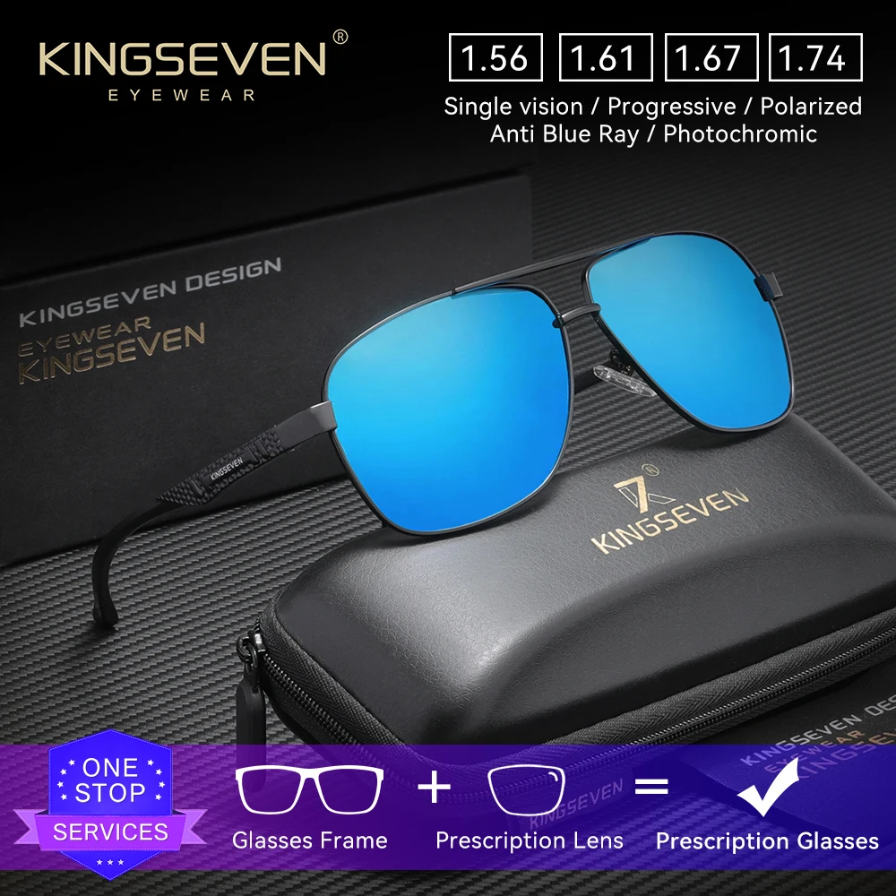 KINGSEVEN – lunettes de soleil à verres optiques décontractés, verres progressifs pour myopie, hypermétropie, pour hommes et femmes, pour la conduite en plein air