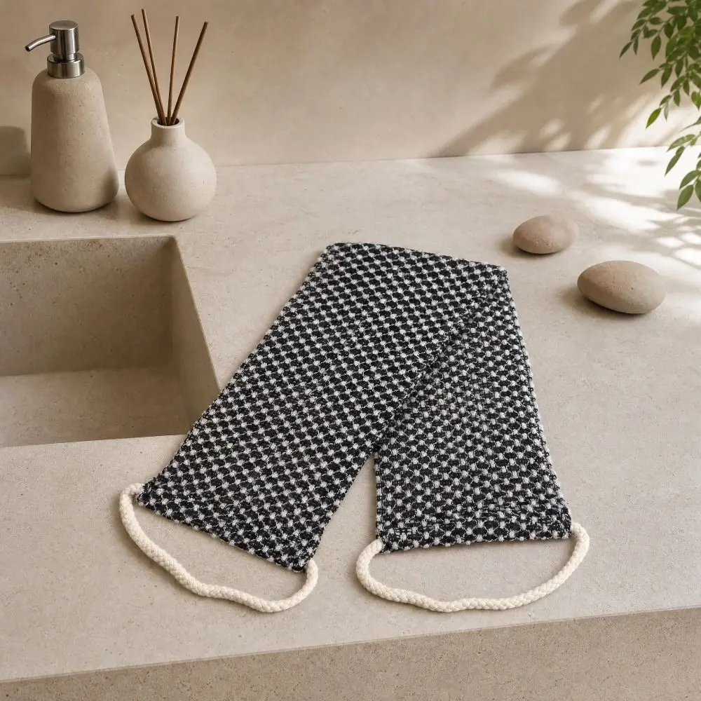 Soft Exfoliating Back Scrubber Dead Skin Remover Household Body Wash Cloth Set Reusable Double Loop Back Shower Strap
