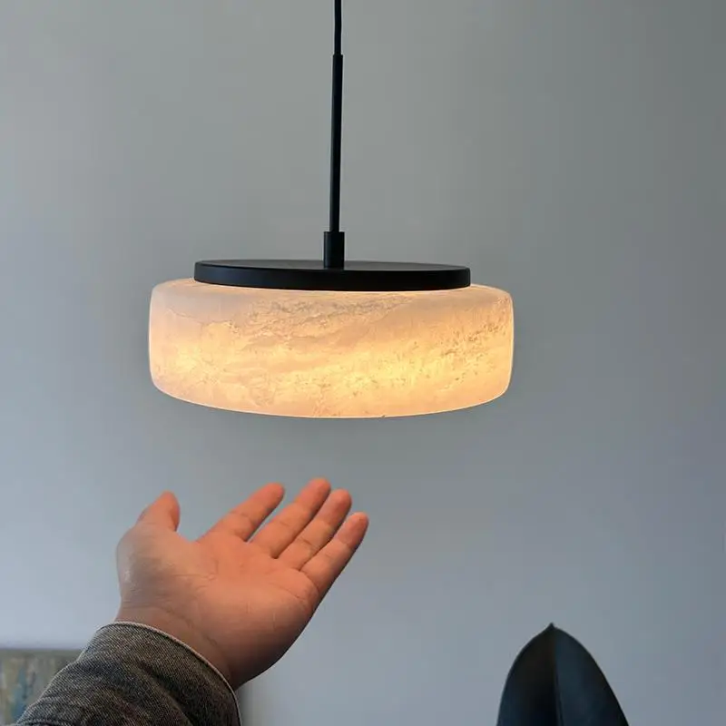 Natural Spanish marble LED Pendant Lamp Upscale Luxurious Creative Restaurant Bar Bedroom Bedside Table pure-copper Indoor Decor