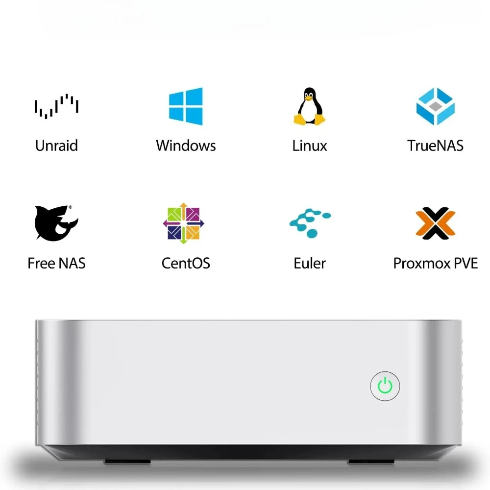 

Aiffro K100 All-SSD NAS N100 8GB R-AM 4x M.2 2280 PCIe Gen3x2 Slots 2.5G RJ45 UHD Graphics for TrueNAS/Ubuntu/Proxmox