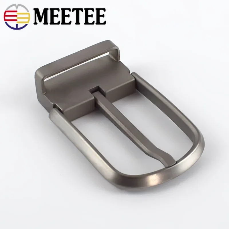 Meetee 36mm Pure Titanium Belt Buckle Anti-allergic Pin Men's Buckles for 34-35mm Business Casual Belts Ring with Screws Tools