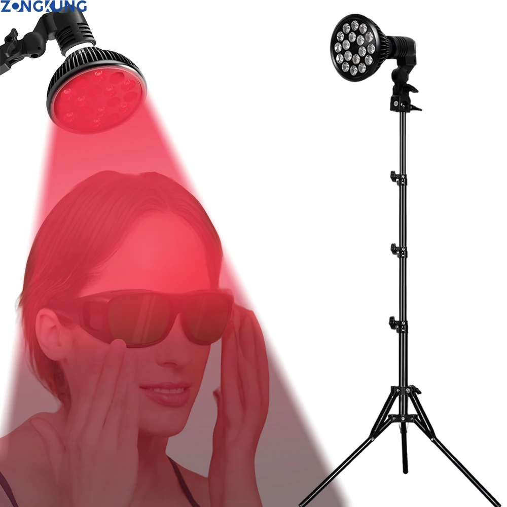54W LED Red and Infrared Light Therapy Lamp 660nm&850nm for Face Body Skin Care Pain Relief  Device