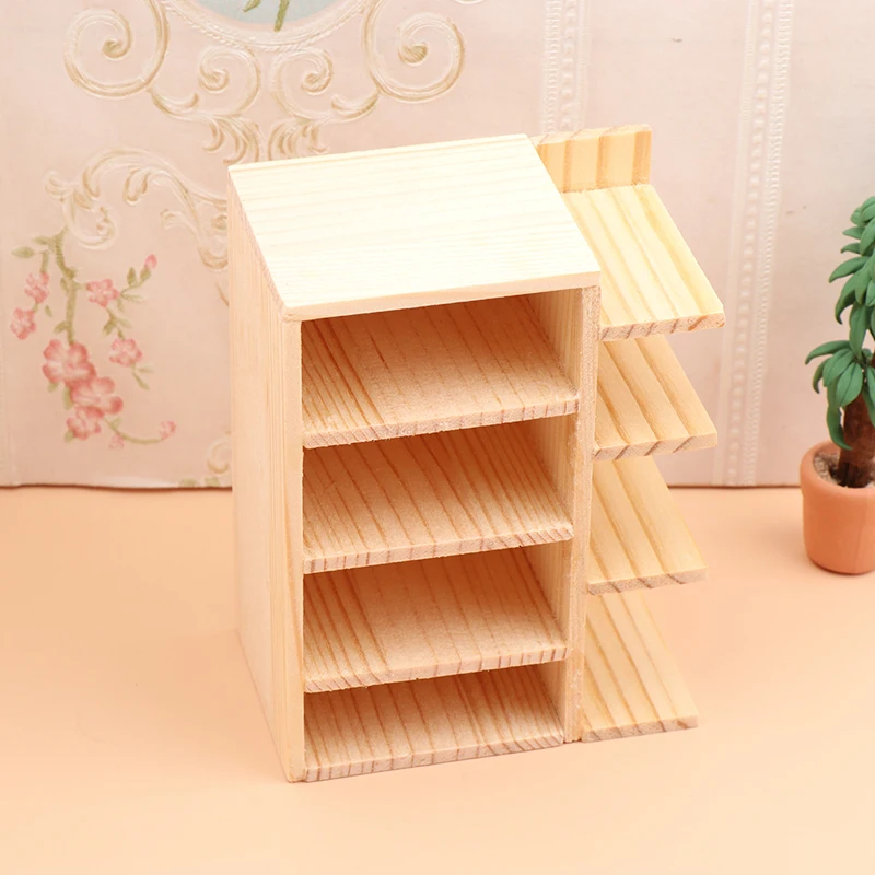 1/12 Dollhouse Simulation Bookcase Storage Cabinet Dollhouse Living Room Decor Dolls House Miniature Furniture Accessories