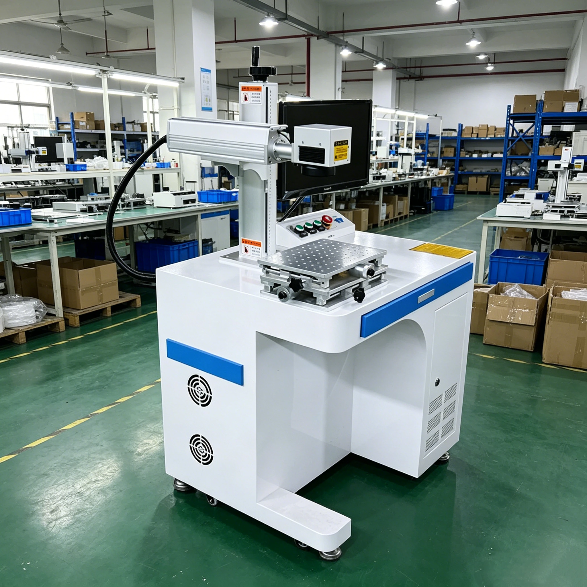 Compact Fiber Laser Marking Machine Space Saving For Small Metal Processing Workshop