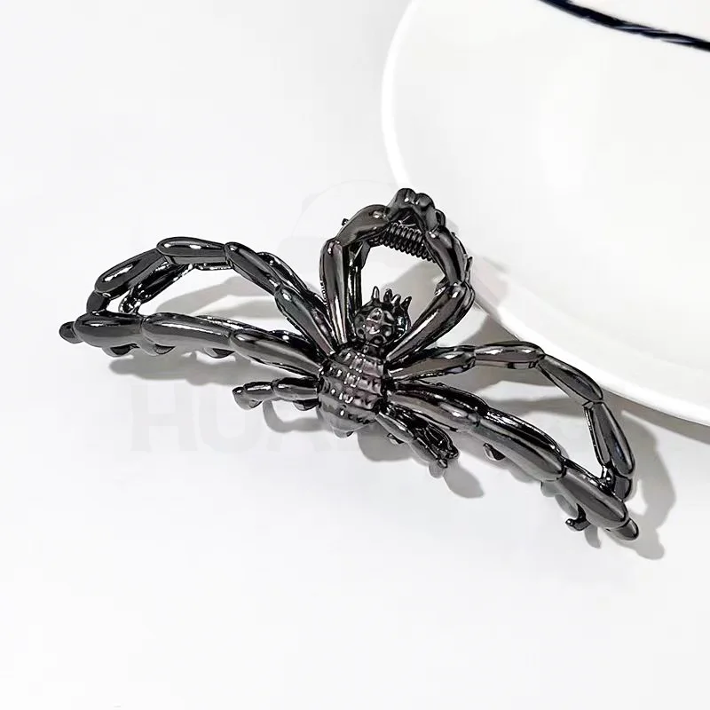 Novelty Halloween Gothic Ghost Hair Claws Alloy Spider Diamond Elegant Women Shark Hair Clip Cosplay Hair Catches Accessories