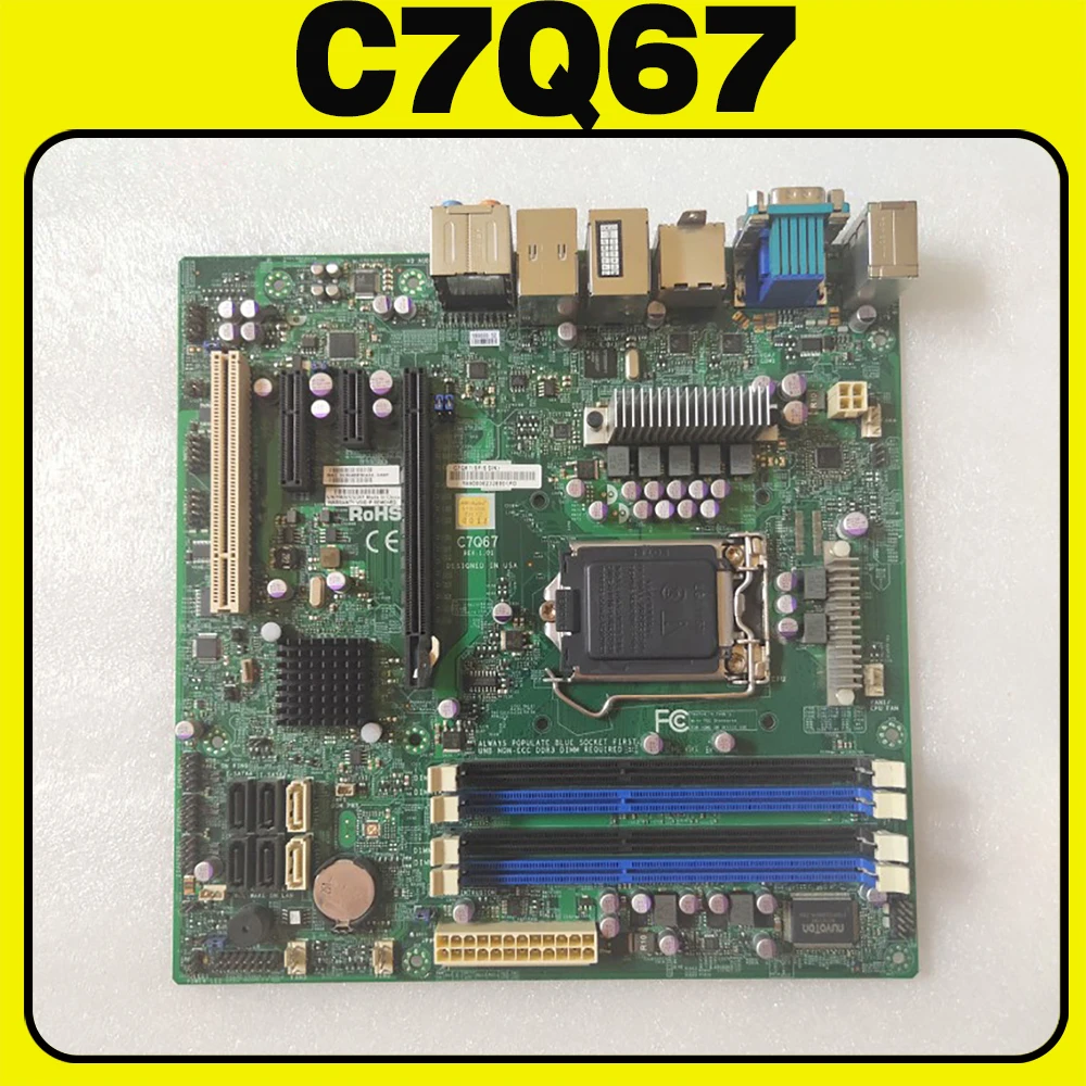

C7Q67 для серверной материнской платы Supermicro 2-го поколения Core i3 i5 i7 серии LGA1155 DDR3 PCI-E 2,0