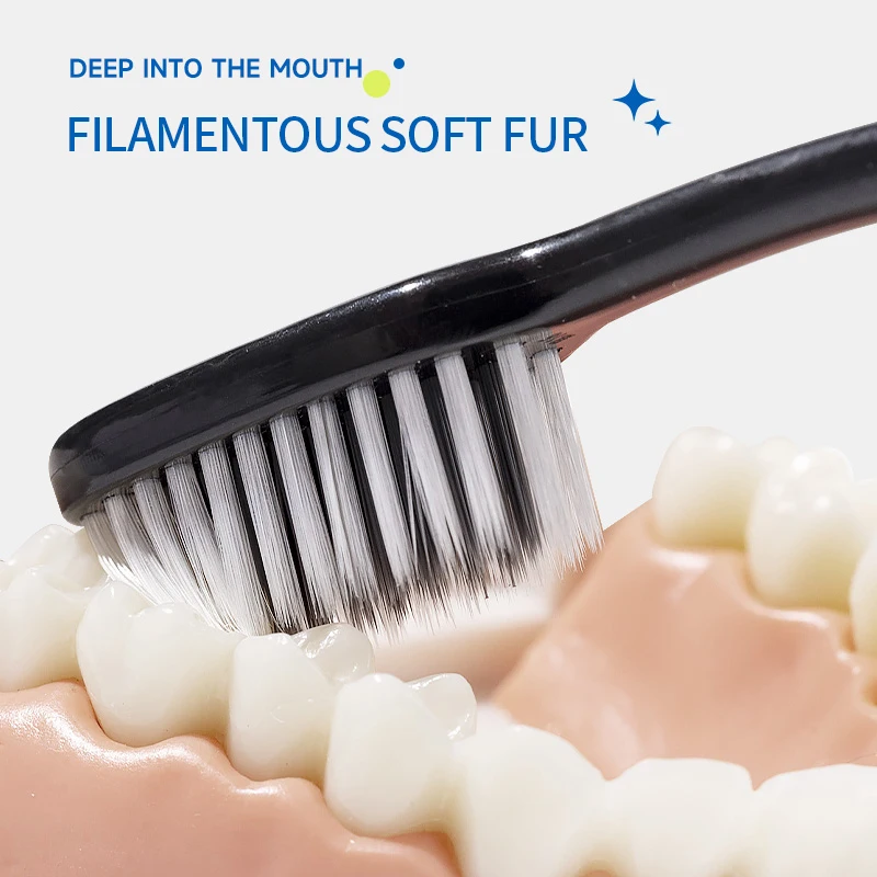Bamboo Charcoal Soft Bristled Toothbrush Ultra-Fine Beauty Health Toothbrush Dental Couple Suit Oral Cleaning