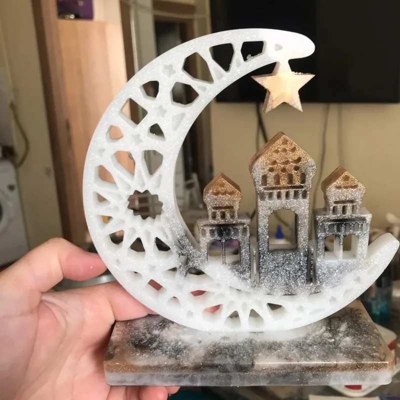 DIY Crystal Silicone Mold Castle Ghost Display Board Table Decoration Handmade Mold For Resin Casting UV Epoxy Molds Jewelry