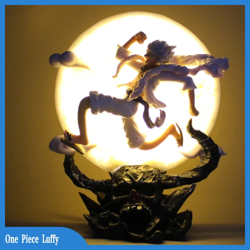 

One Piece Luffy Nika Run To The Moon Night Light Action Figure Anime Figure Joy Boy Statue Model Collection Kids Toy Gifts