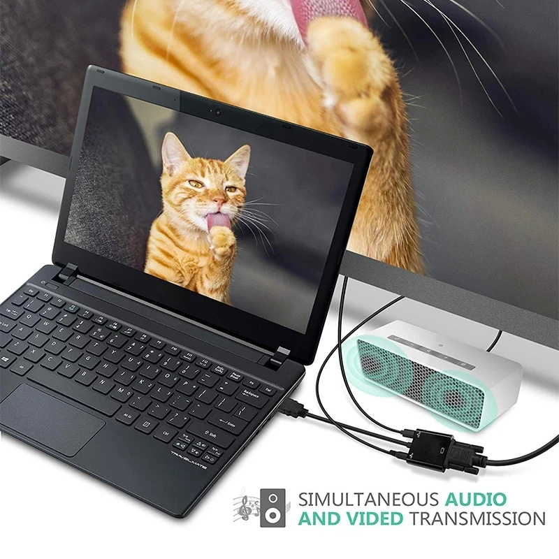 HDMI متوافق مع محول VGA، مناسب للأجهزة اللوحية وأجهزة الكمبيوتر المحمولة والتلفزيون، ومحول محول HDMI إلى VGA #2