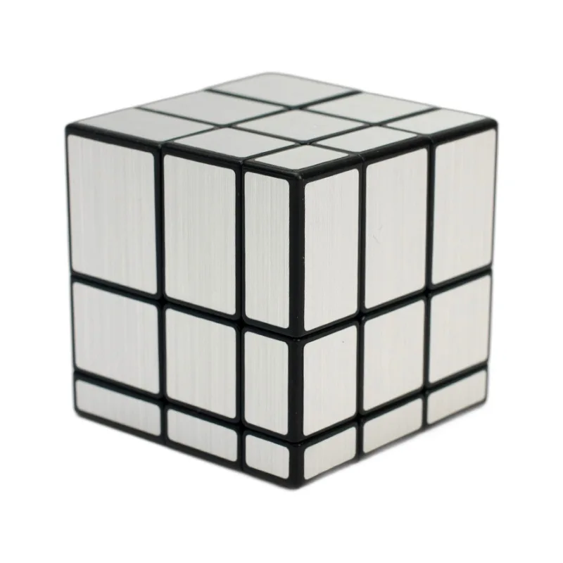 Qiyi-ミラー付きマジックキューブ3x3x3,パズル,スピード,赤ちゃん,子供のおもちゃ,ゴールドとシルバーのステッカー