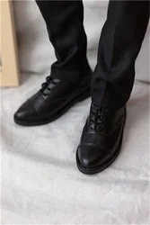 BJD Doll Shoes ID75 1/3 Boys Leather Black White Brown Handsome Three Color Pointy Toe Lace-up Shoes Work Doll Accessories