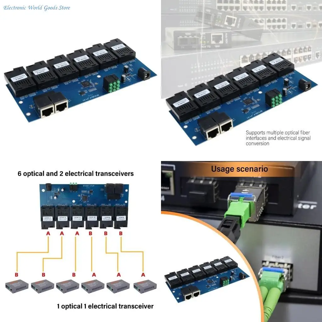 

A3PD Коммутаторы Fast Ethernet Конвертеры 20 км Ethernet Оптоволоконные медиаконвертеры 100M 100M PCBA 2 RJ45 6SC Оптоволоконный