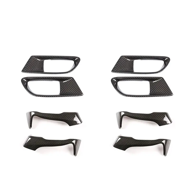 

2X For Subaru BRZ Toyota 86 2012-2020 ABS Carbon Fiber Car Inner Door Handle Decor Cover Trim Frame Sticker Accessories
