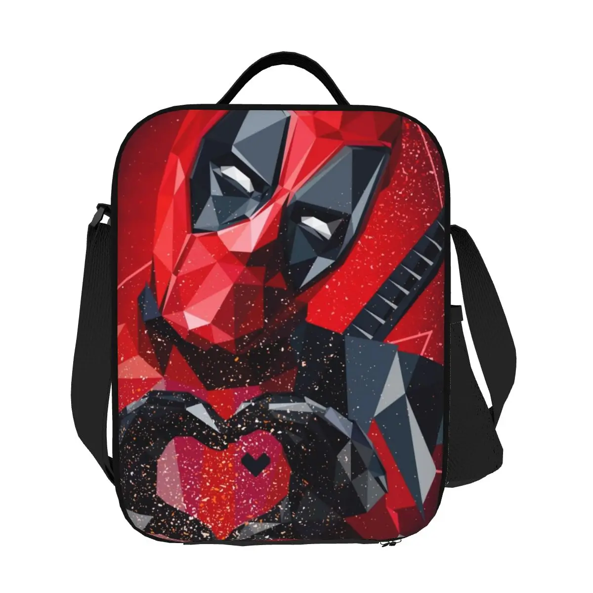 

Custom Deadpool Heart Insulated Lunch Tote Bag for Women Portable Thermal Cooler Food Lunch Box Work School Travel