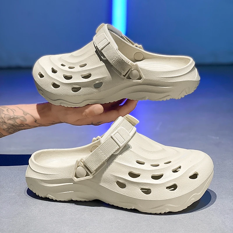 

Обувь с отверстиями, летняя верхняя одежда Сандалии на высоком каблуке на толстой подошве, уличные противоскользящие, износостойкие и дышащие тапочки из ЭВА