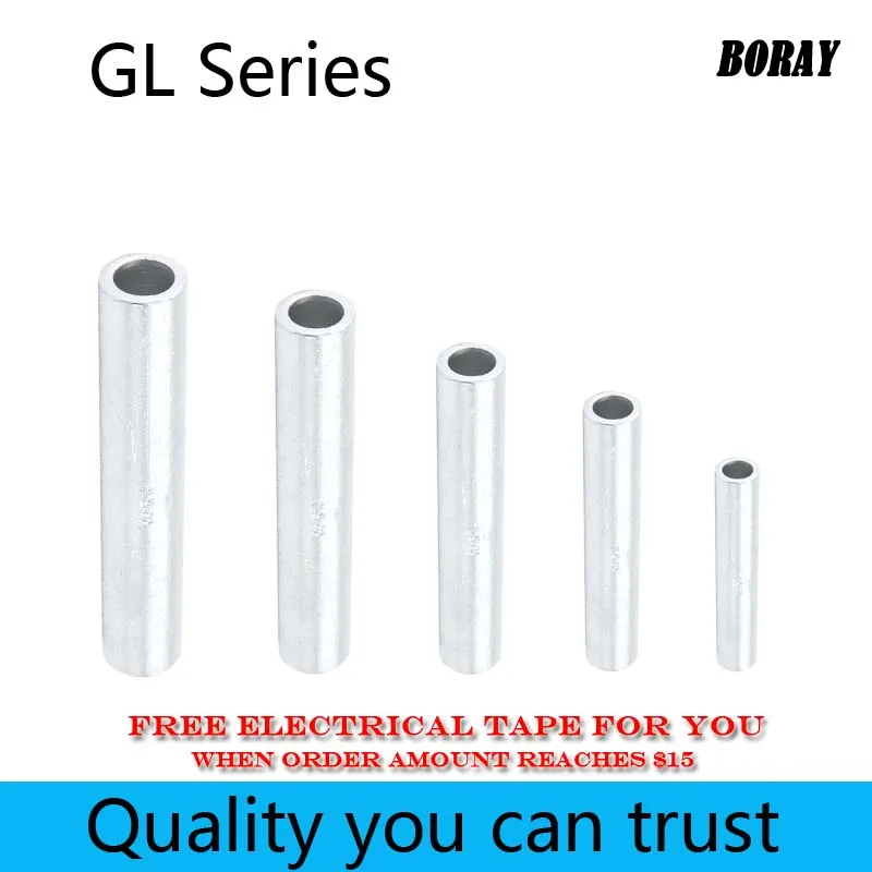 

GL-10/16/25/35/50/70 Aluminum Connector Bare Metal Hole Passing Sleeve Tube for Wire Cable Crimping