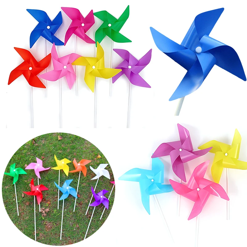 10/20/50PCS Pack Multi-color Windmills Set Random Color Plastic Windmills DIY Decorative Windmill Bird Protection Party Gift ZYF