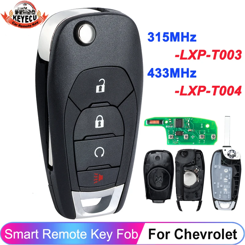 

LXP-T003 315MHz LXP-T004 433MHz ID46 CHIP For Chevrolet Trax Sonic Spark Cruze XL7 XL8 2016 2017 2018 2019 Remote Car Key Fob