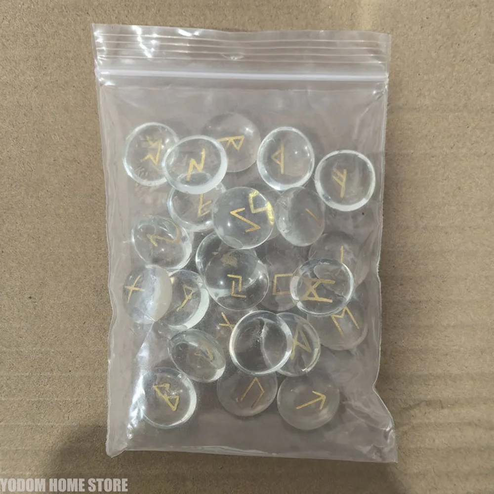 25pcs Glass Flat Beads Rain Flower Stone Multicolored Stones Mixed Color Glass Flat Stone Aquascape Glass Rune Characters