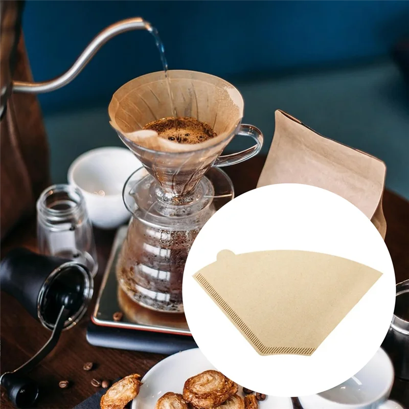 ABBZ-Disposable 200PCS Count Percolator For Coffee Filters Unbleached Natural Cone Filters For Coffee Pot