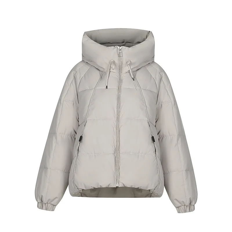 2024 New Fashionable Winter Women's Short Down Cotton Jacket, Casual Internet Celebrity Hooded Zipper Thickened Breadm