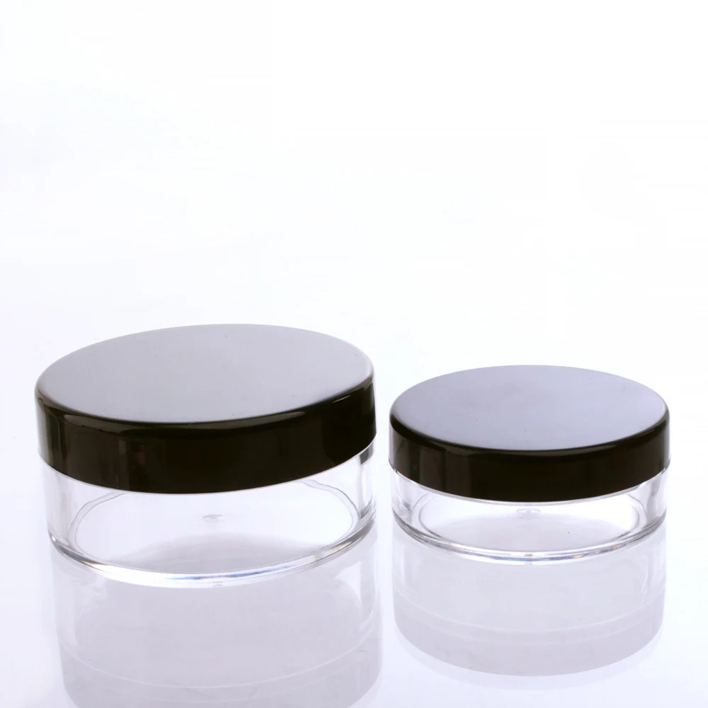 10g 20g loose powder jar plastic cosmetic makeup powder filling bottle with black lid