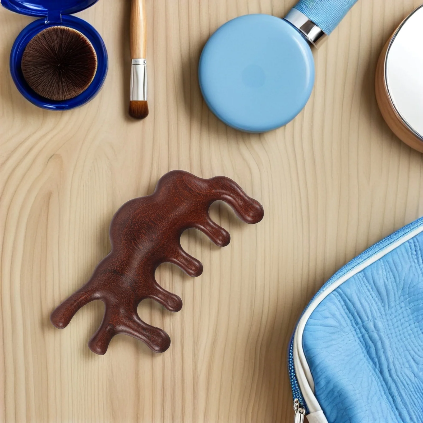 

Sandalwood Scalp Massage Comb Wide Tooth Wooden Hair Smooth Rounded Tooth Head Scraper Gua Sha Tool Meridian Massager for Neck