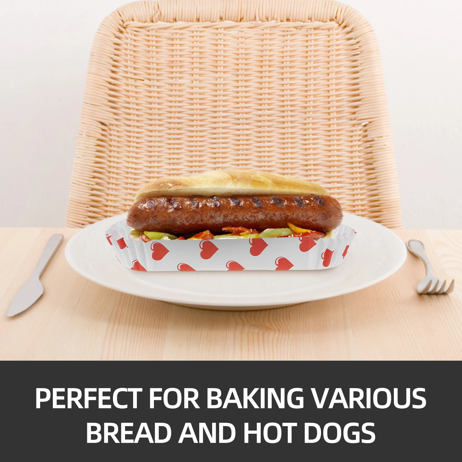 

100pcs Cake Paper Liners Baking Cups Disposable Dessert Trays Pet Non-Stick Bread Liners For Party Hot Dog Holders Round Serving