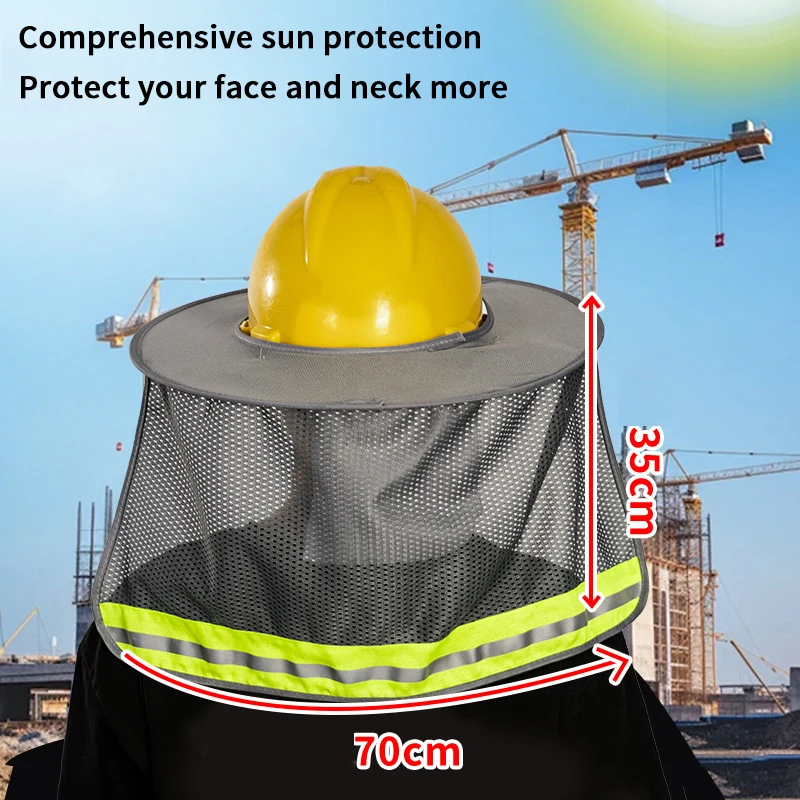 Summer Sun Shade Safety Helmet Neck Shield Helmets Reflective Stripe Safety Cap Hat For Construction WorkerHot Sale