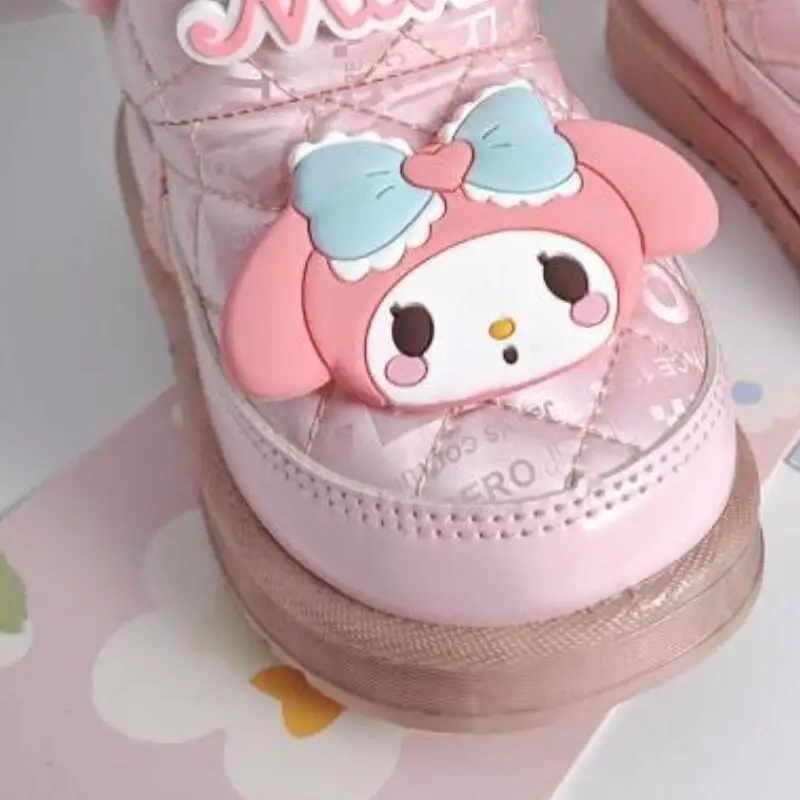 รองเท้าบูทหิมะเด็กแบบใหม่ ลายการ์ตูนน่ารักสไตล์มายเมโลดี้ แฟชั่นกันหนาวบุขนนุ่ม กันน้ำ กันลื่น เหมาะสำหรับนักเรียน