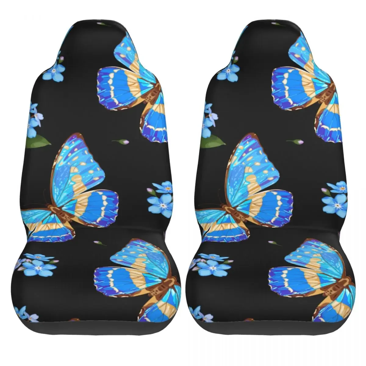 Forget-me-not Flowers And Butterflies Universal Car Seat Cover Four Seasons AUTOYOUTH Seat Cushion/Cover Polyester Hunting