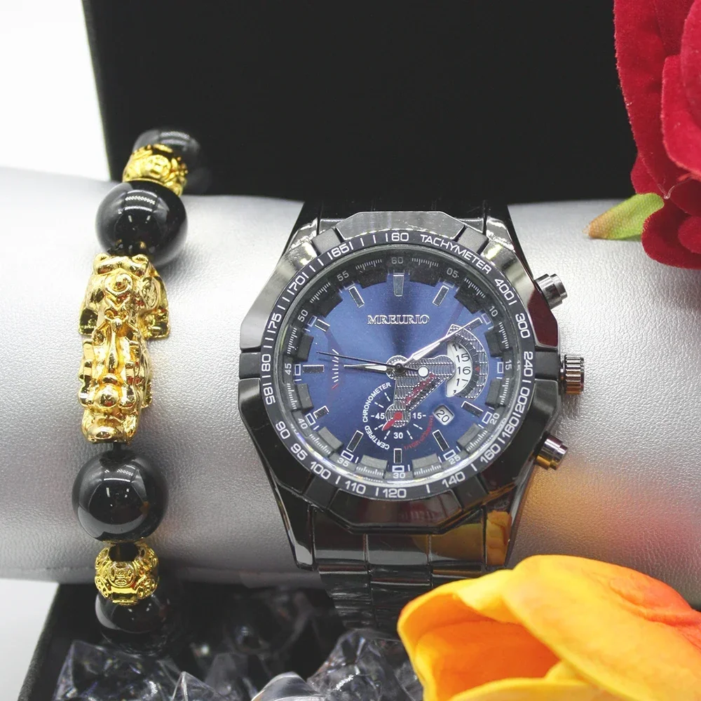 2pcs Set Style Simple Women's Bracelets Hand Clock for Man New Watches for Men Mechanical Men Business for Friend Gift