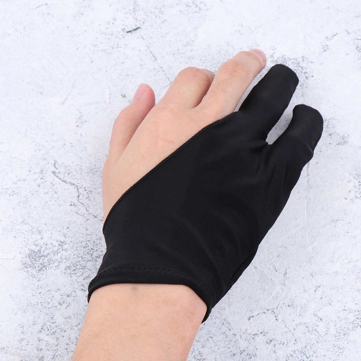 

2Pcs Two Finger Curved Gloves Anti-Fouling Spandex Durable Comfortable for Graphics Tablets Drawing Sketching Breathable S Black