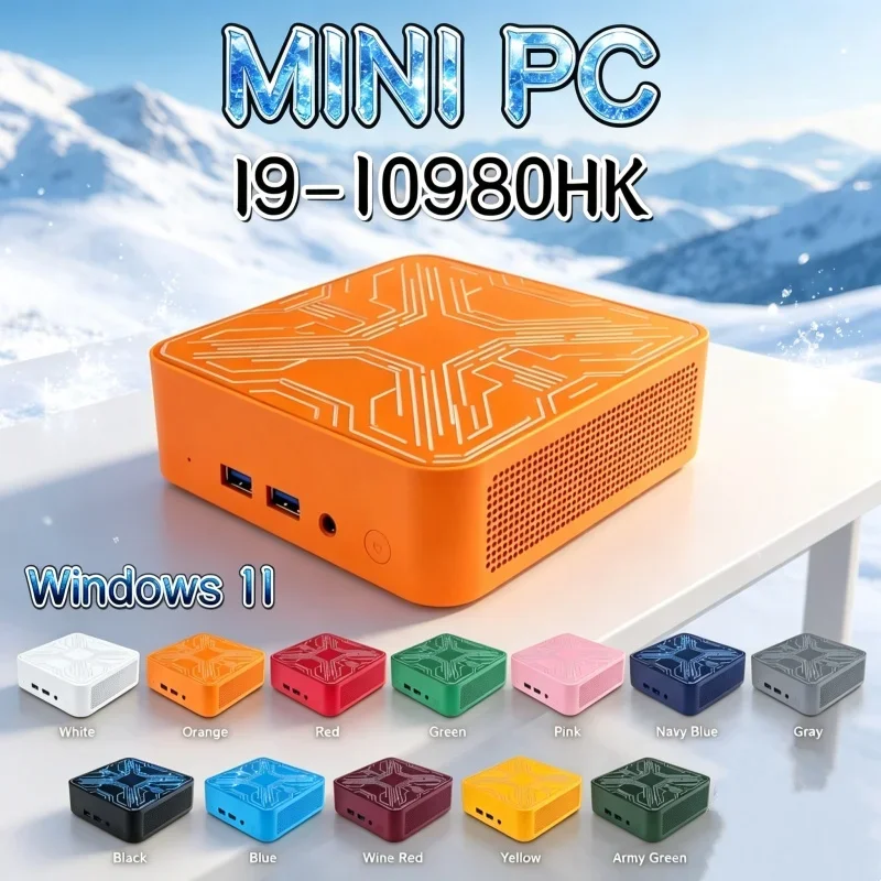 Agile Core I9 10980HK Portable Mini PC, WiFi6 BT5.2, Dual Gigabit Ports, 4K Multi Display Compact Host for Office Daily