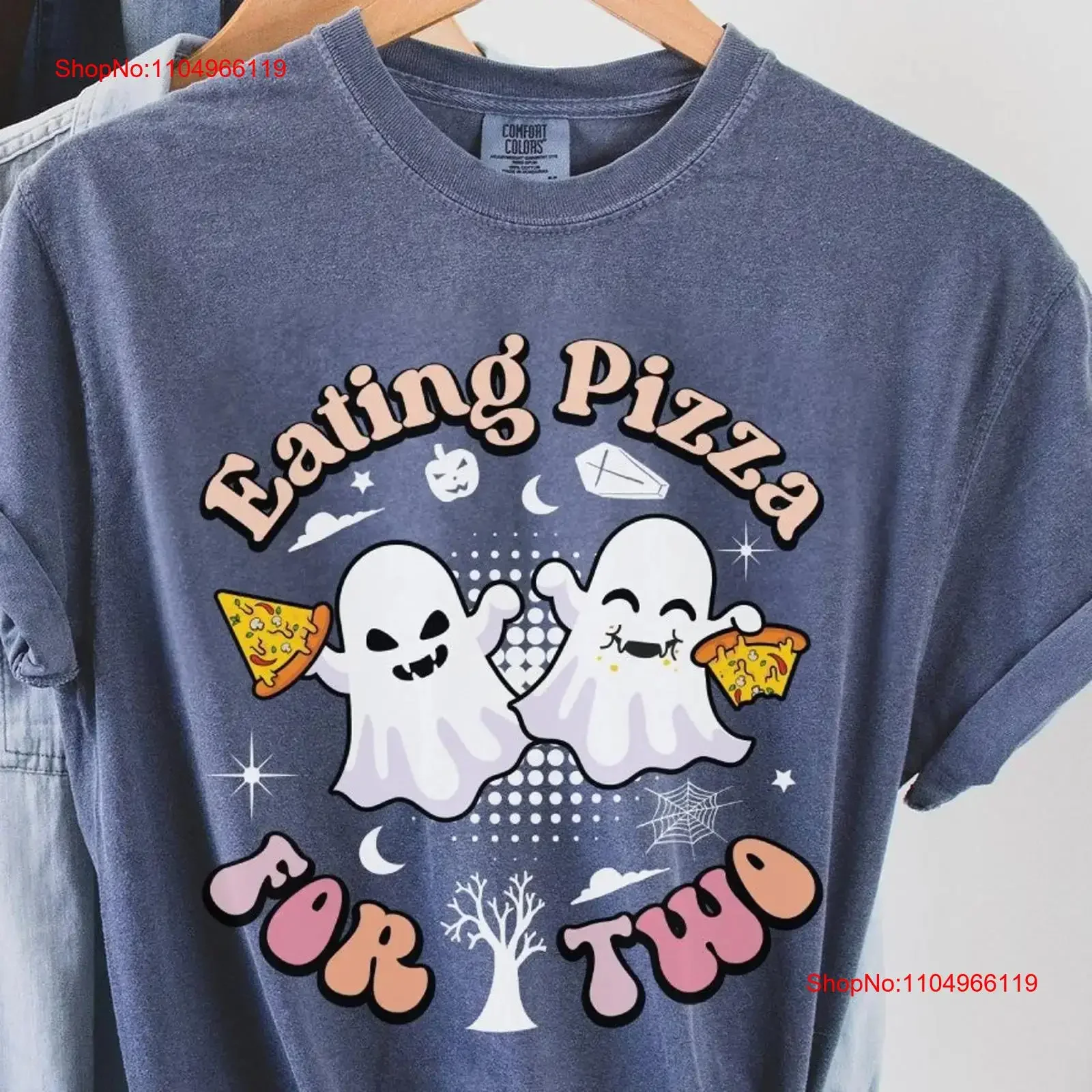 

Mommy To Be Pregnancy Reveal ComforT T Shirt Pregnant Future Mom Baby Announcement Funny Halloween Eating Pizza For Parent