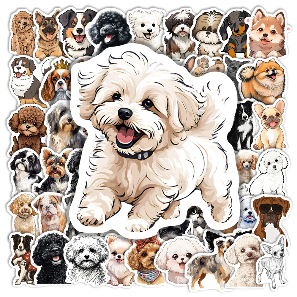 Autocollants Adorables Chiots en Vinyle Imperméables – Cadeau DIY pour Enfants, Décoration pour Scrapbook, Journal, Ordinateur Portable, Téléphone, Bouteilles, Bagages