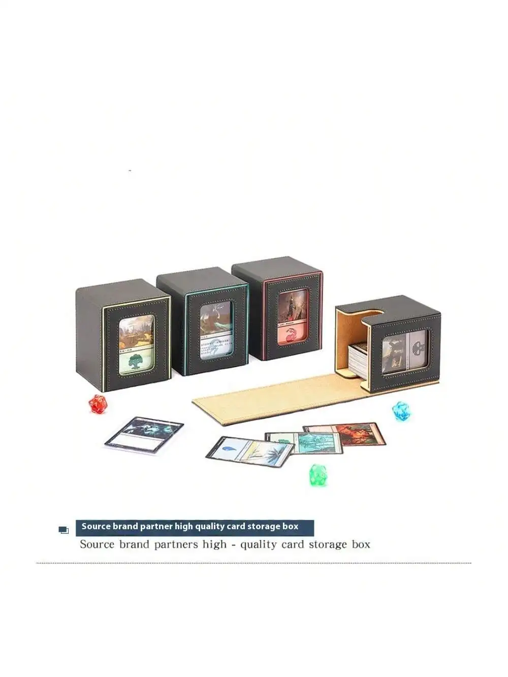 100+ Split Window Flip Cover card deck Box PU Strong Magnetic Display Card Storage Magic The Gathering Game image 4