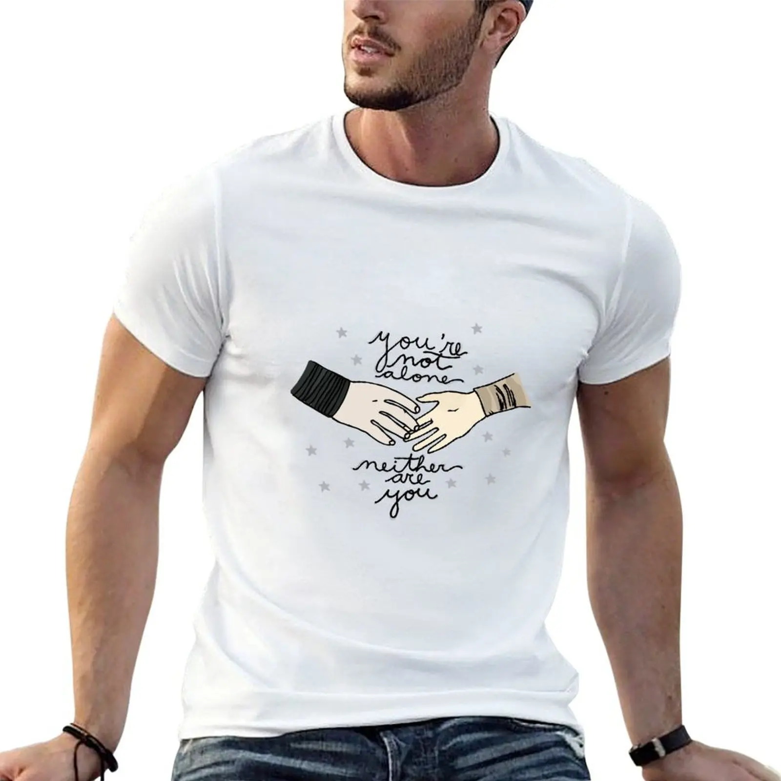 the reylo hand touch T-Shirt gifts for boyfriend cotton man t-shirts Men's cotton t-shirt