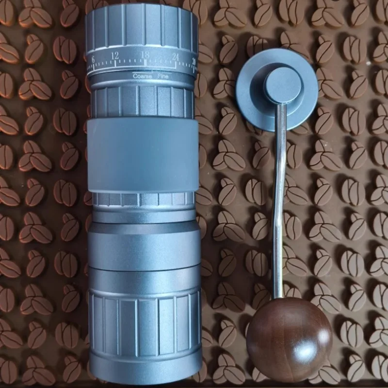 Magnetic coffee bean grinder with upward adjustment, portable home hand-crank 420 steel