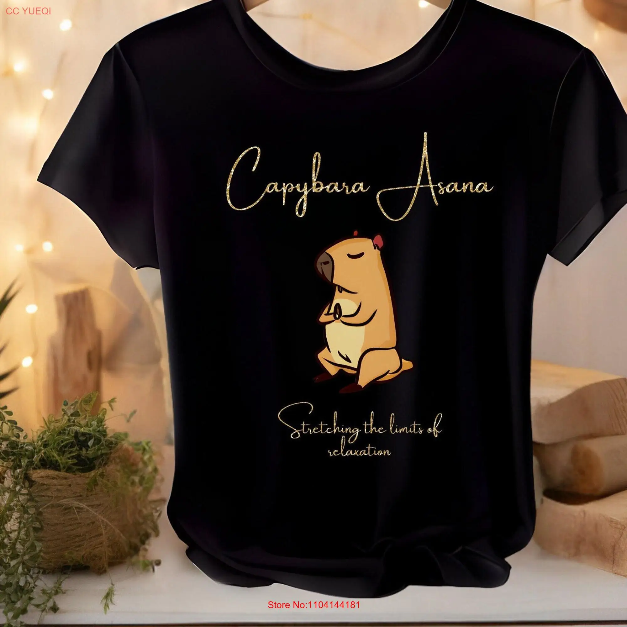 Capybara T Shirt Asana Funny Yoga Lover Gender Neutral Clothing 100 Cotton Spiritual long or short sleeves