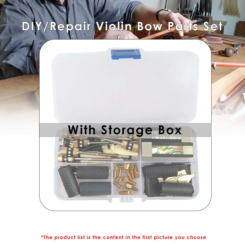 1 SET 4/4 3/4 Violin Bow DIY KIT With Assorted Fiddle Frogs Tips Eyelets Screw Buttons Wraps Ferrules Slides For Makers