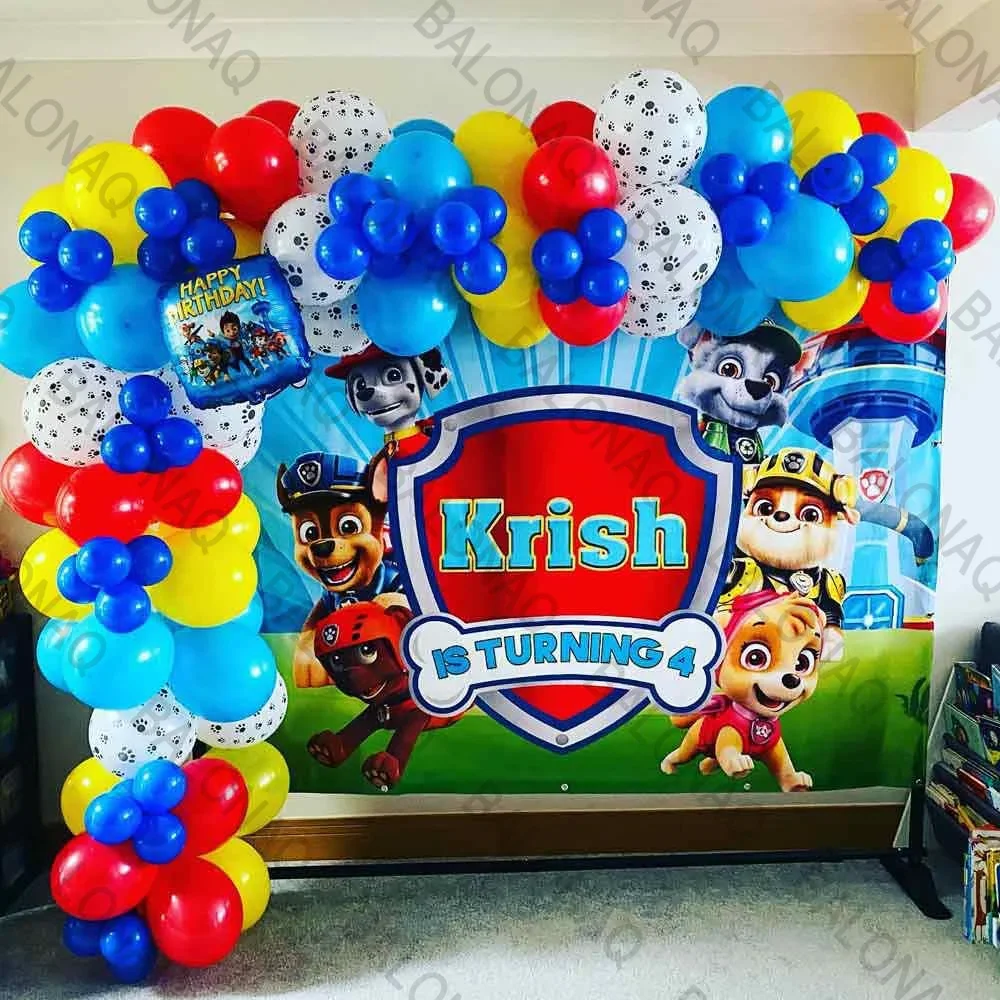 93szt Cute Paw Patrol Themed Balloon Party Decoration Supplies Rescue Dog Chase Rubble Aluminium Balloon Prezent urodzinowy dla dzieci