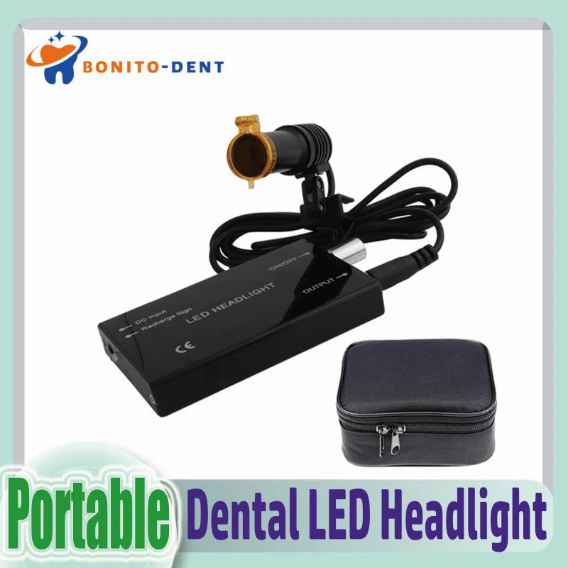 5W Portable Dental Surgical LED Headlight High Brightness Headlamp Dentist Lab Loupes With Yellow Filter