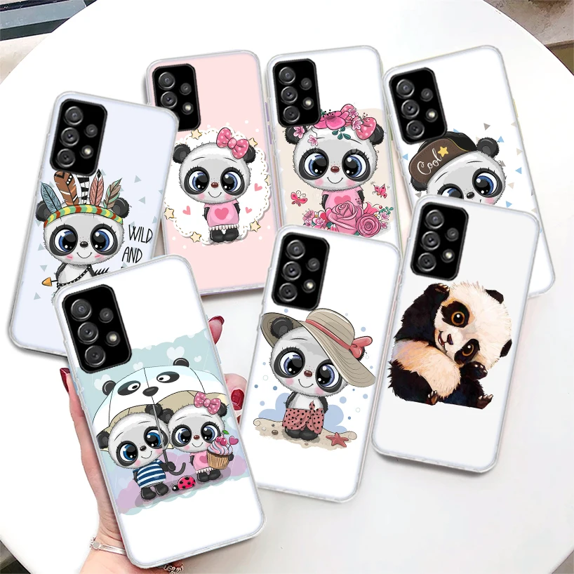 Lovely Panda Baby Cute Phone Case For Samsung Galaxy A52 A53 A54 A55 A12 A13 A14 A15 A22 A23 A24 A25 A32 A33 A34 A35 A03S A04S P