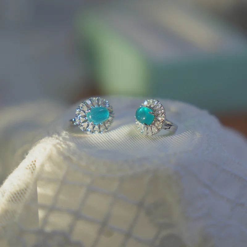 Natural Ice Chalcedony Green earrings for women Exquisitely Crystal Flower Earings Fashion High quality Party Jewelry Gifts