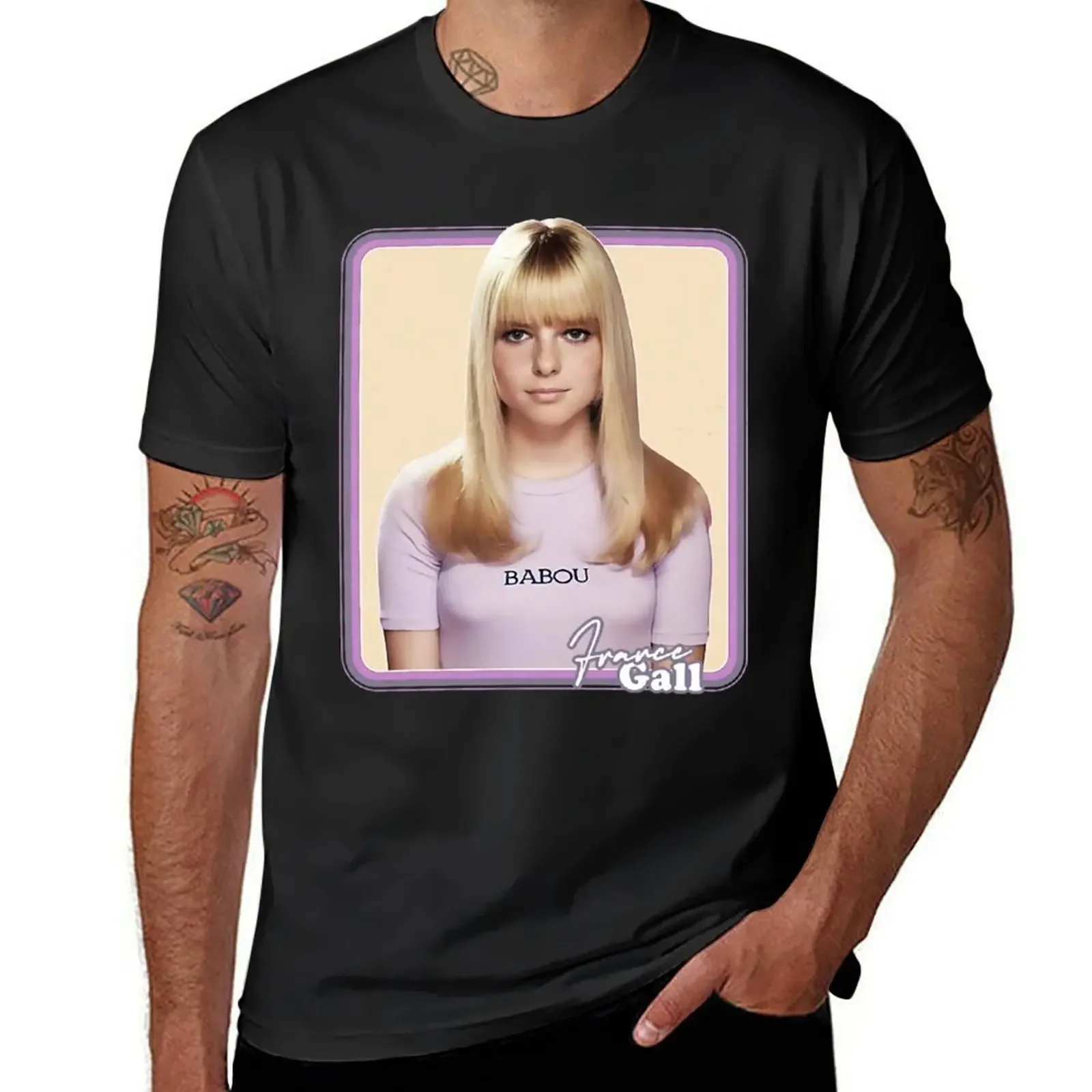 

FRANCE music GALL -- Retro Faded Style Fan Design T-Shirt vintage graphic tee plus sizes men t shirt