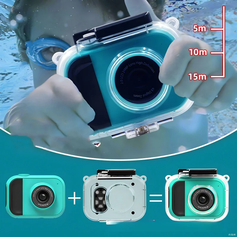 كاميرا صغيرة مقاومة للماء للأطفال ، تصوير رقمي عالي الدقة ، ألعاب فيديو ، طالب ، سفر ، هدايا العيد ، لعبة