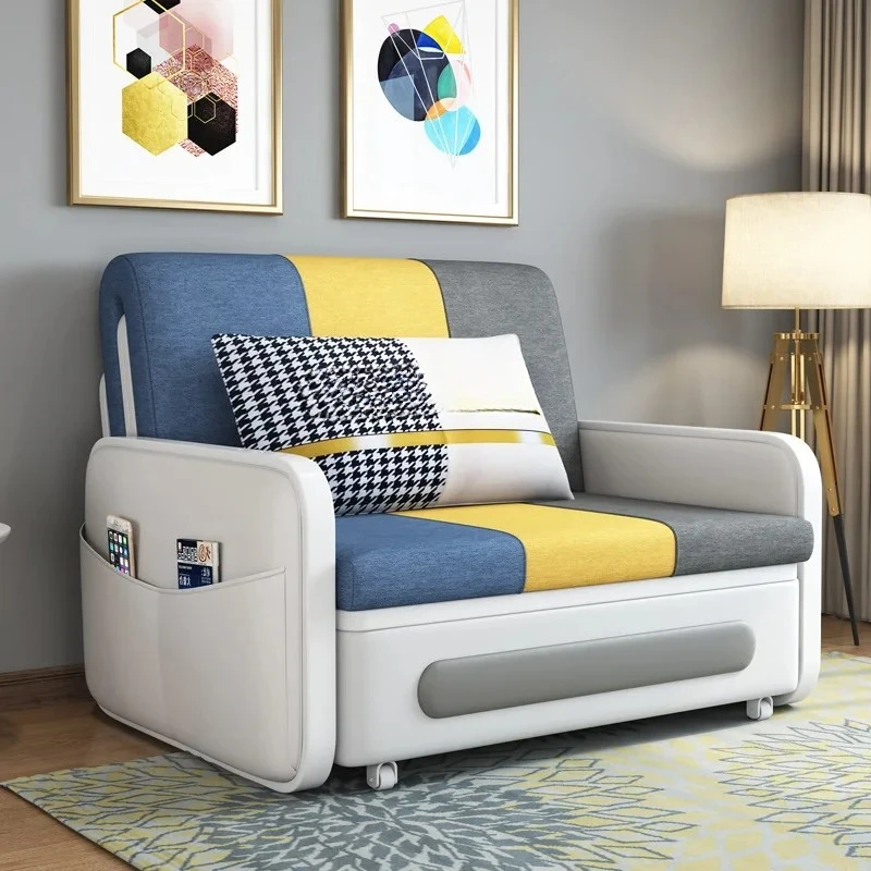 Sofa bed foldable dual-purpose multi-functional living room small apartment single fabric balcony study sitting sofa